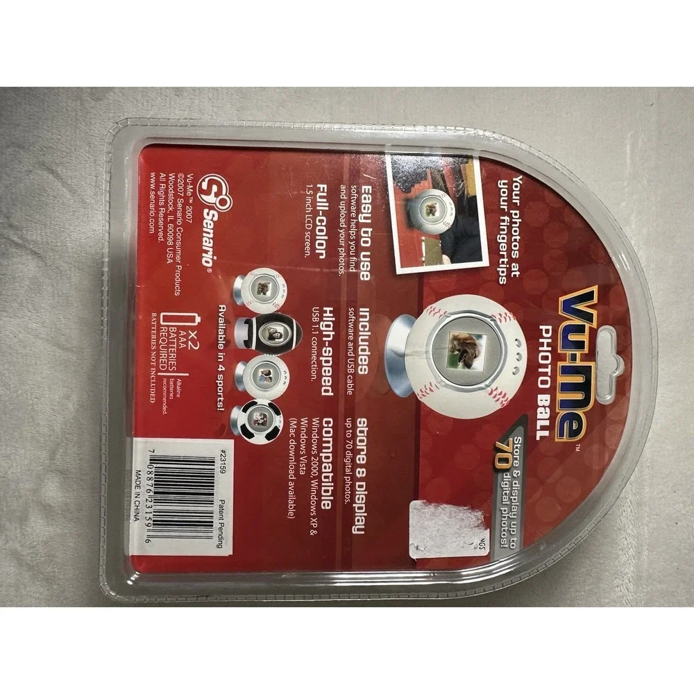 Senario Vu-Me Photo Ball LCD Digital Photo Frame Baseball 1.5